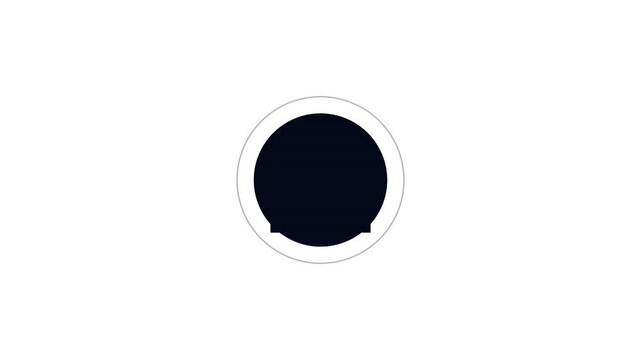 A simple black circle set against a white background, emphasizing minimalistic design principles