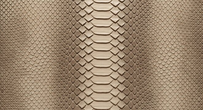 Close-up Texture of Natural Beige and Brown Python Snake Skin.