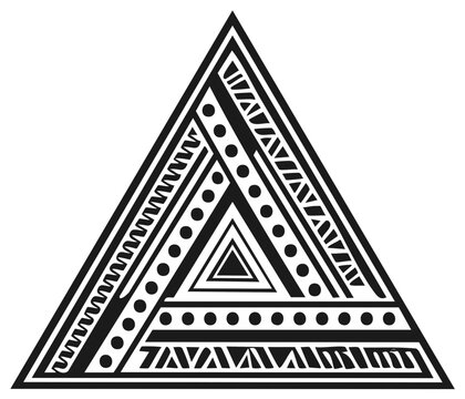 Abstract geometric triangle design black and white pattern
