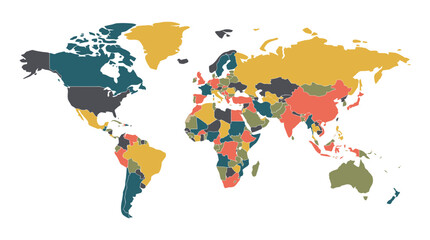 Obraz premium Hyper Flat Minimalist World Map Vector for Infographic Design