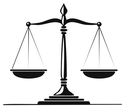 Scales of justice illustration, balance, equality, fairness
