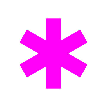 Purple Asterisk Symbol Icon Graphic.
