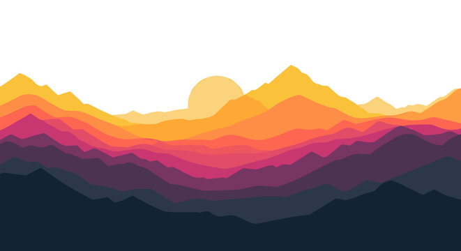 Serene and abstract mountainscape evokes tranquility and possibility. Suitable for website backgrounds, presentations, or inspiring content.