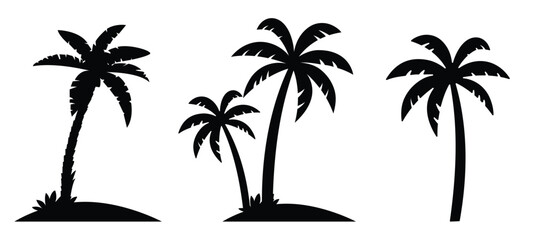 Fototapeta premium illustration of the silhouette of a palm tree