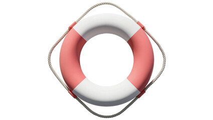 Classic Red and White Life Preserver Buoy with Rope © Anneliese