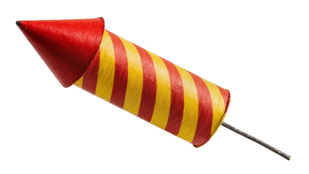 Red and Yellow Striped Classic Firecracker with Metal Fuse