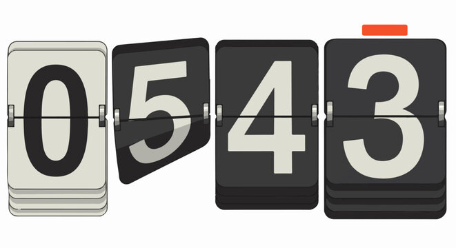 Vintage flip counter showing numbers 0, 5, 4, and 3