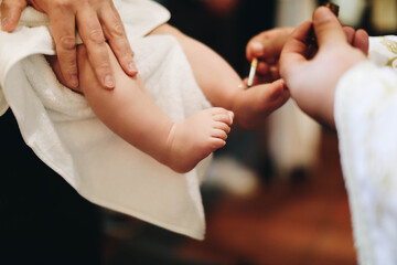 Obraz premium young little baby feet 