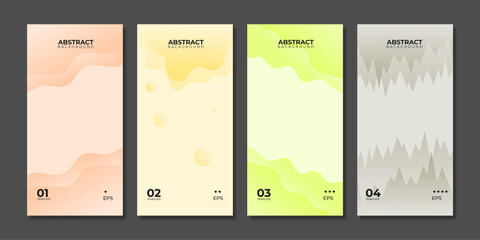 Naklejka premium Abstract Pastel Gradient Organic Background Set