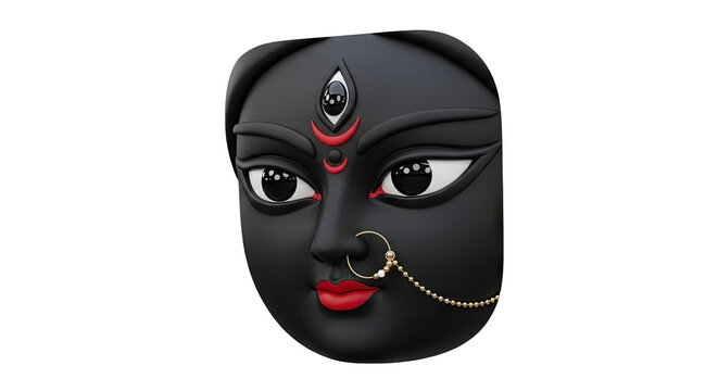 3D Render of Kali's Face with Third Eye and Nose Ring