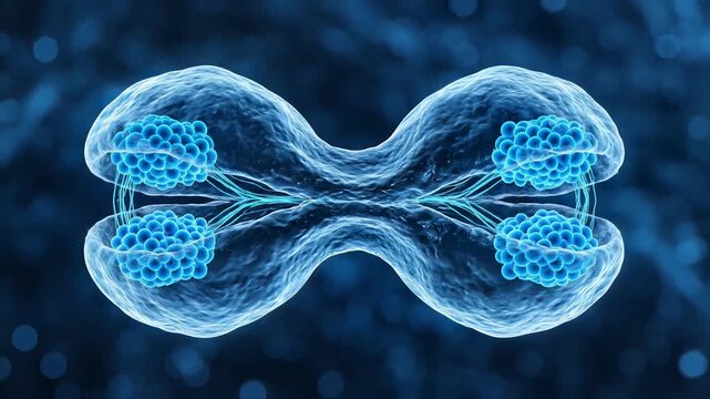Microscopic View of Cell Division and Replication Process.