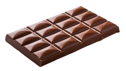 Naklejka premium Dark chocolate bar with square segments and glossy surface