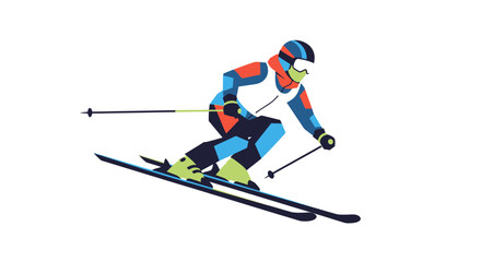 Skier in motion on snow sports. © Dhiyak Boneto