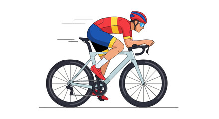 Fototapeta premium Professional Cyclist in Motion Racing.