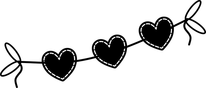 Hearts hang on string
