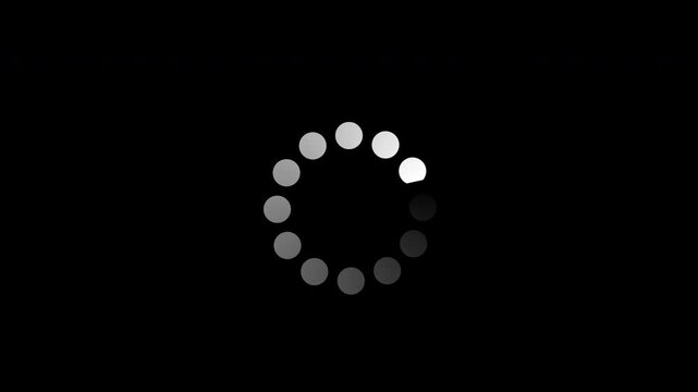 loading data circle animation in circle looping video unlimited, transparent video, alpha channel