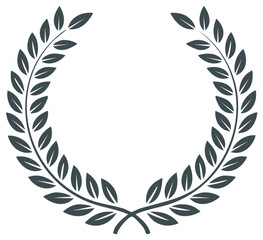 Obraz premium Laurel wreath symbol with leaves and branches isolated against white background