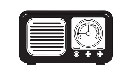Fototapeta premium Vintage Radio with Analog Dial and Tuning Knobs for Classic Audio Experience.