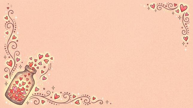 A whimsical canvas for lovebirds this st valentines day illustration template is pure romance magic.