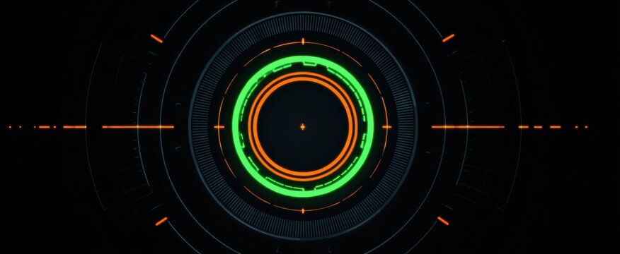 Sleek HUD Target Circle featuring a vibrant Green and Orange reticle on a digital screen