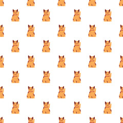 Fototapeta premium Maneki neko lucky cats forming a seamless pattern representing good fortune