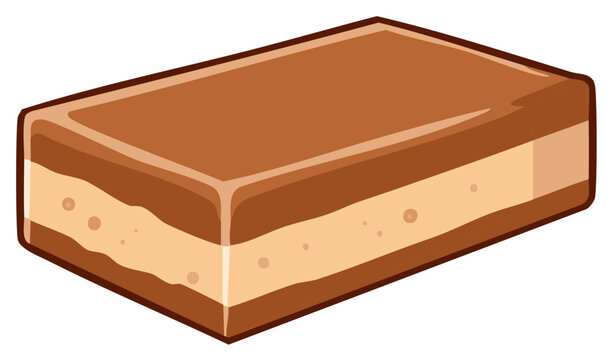 Delicious layered chocolate and caramel nougat bar sweet snack illustration