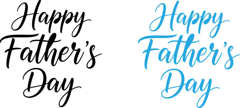 Hand drawn Happy Father&rsquo;s Day script typography vector illustration.