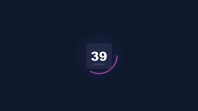 Digital countdown timer with dark theme and animated progress circle
