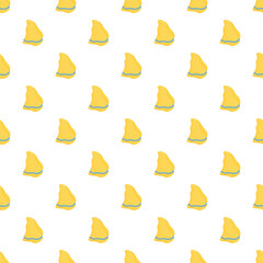 Naklejka premium Yellow cleaning sponges with a blue line organized in an abstract seamless pattern