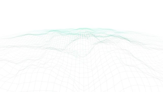 vast data mesh smoothly morphing into luminescent points in an endless mathematical animation. Ideal for VJ loops, scientific documentaries, UI backgrounds, and medical presentations.