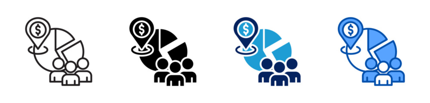 customer segmentation icon set multiple style collection
