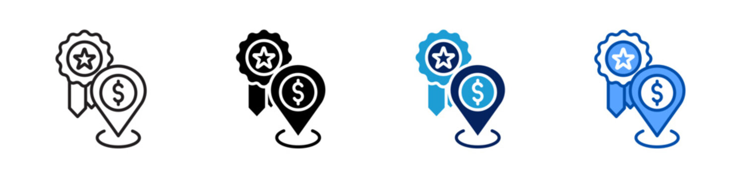 brand positioning icon set multiple style collection