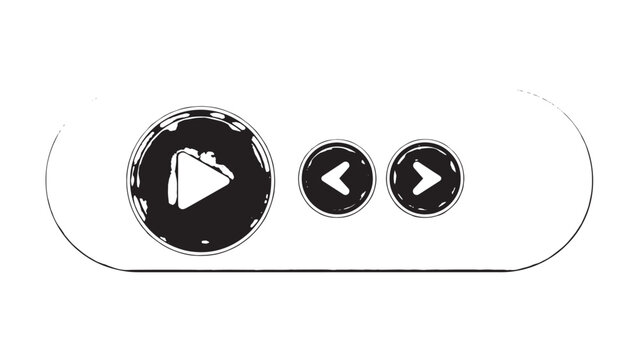 Black and White Globe Icon with Navigation Arrows for Website Design.