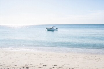 Naklejka premium Minimal calm ocean surface with soft horizon background
