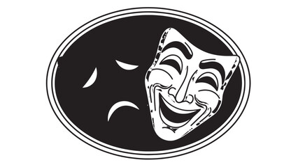 Obraz premium Theatrical Masks Depicting Comedy and Tragedy Emotions in Drama Performances.