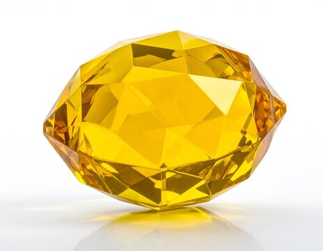 Brilliant Yellow Gemstone - A Faceted Jewel of Light and Color.