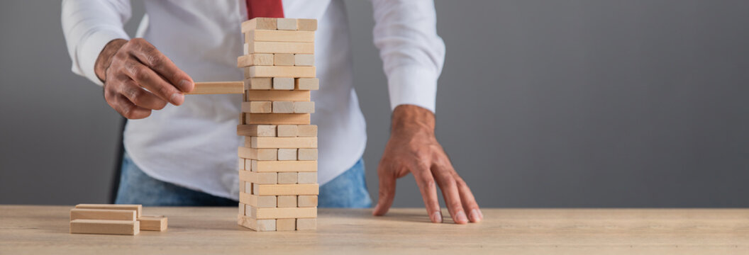 Wooden Tower Construction As Business Concept