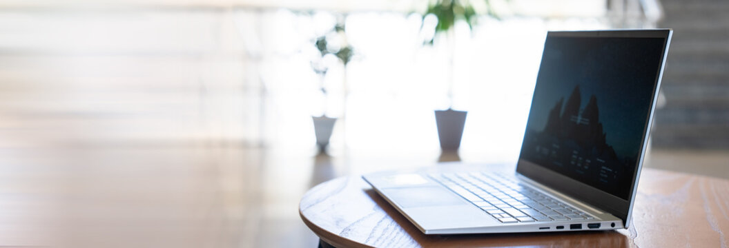 Business office work with laptop productivity