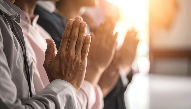 Hands clasped in prayer, seeking solace and divine guidance.