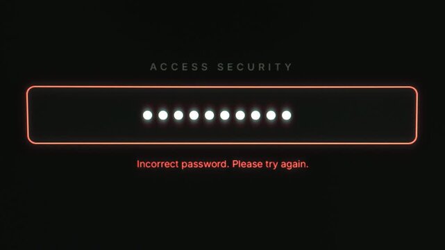 Access denied after entering incorrect user password.