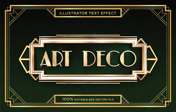 luxury vintage frame art deco style font editable text