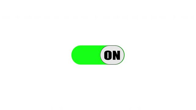 Toggle switch turning on animation representing modern user interface interaction for mobile apps, websites, and digital dashboards 4K