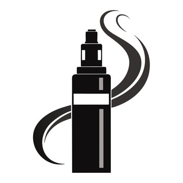 Black vape device with dark smoke swirls electronic cigarette