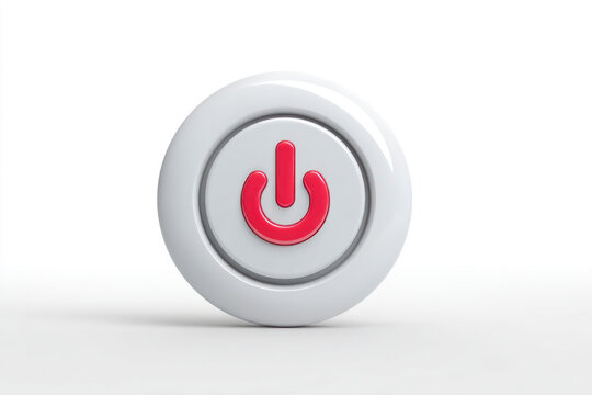 Minimal power button icon representing energy control, on off switch, electricity usage and technology systems.