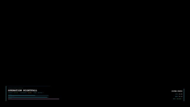 Futuristic Military HUD Data Panel Lower Third Intelligence Report Overlay Animation 4K
