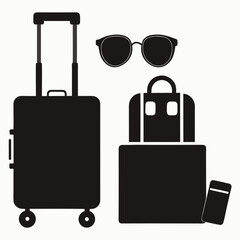 Fototapeta premium Luggage and sunglasses travel accessories suitcase