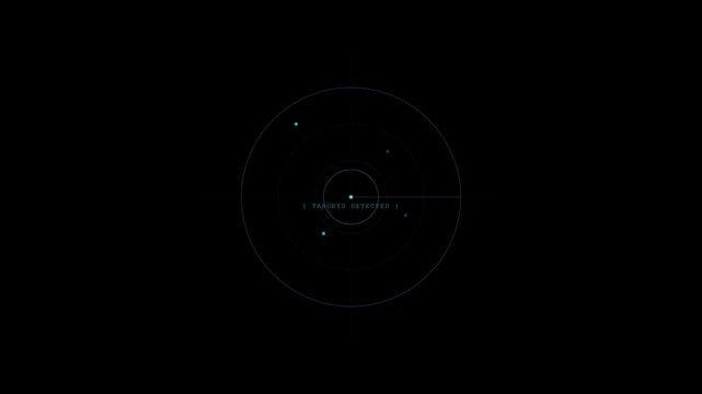 Futuristic Military Radar Ping Sonar Wave Target Detection HUD Overlay Animation 4K