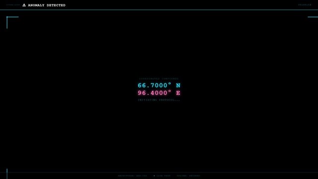 Futuristic Military HUD Alert Banner Warning Anomaly Detection Tactical Overlay Animation 4K