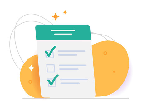 Survey form option checklist icon vector modern graphic illustration design, exam questionnaire test check list sign, filling poll vote choice paper feedback research, task completed inspection
