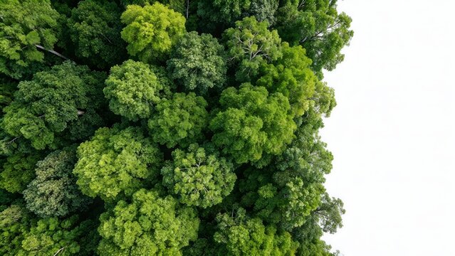 Aerial view of dense green forest